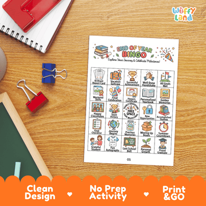 End of Year Bingo Games Printable Last Day of School Activities