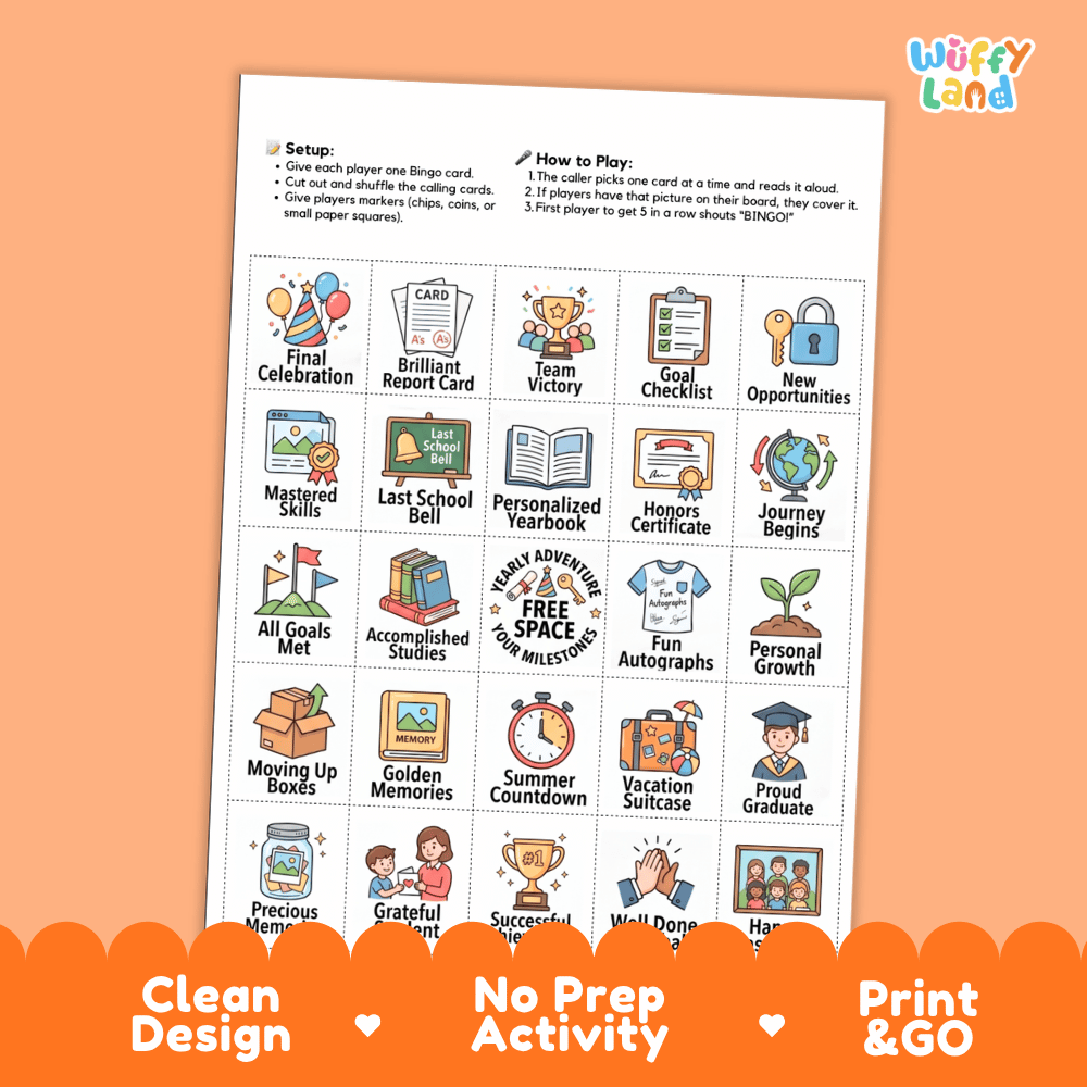 End of Year Bingo Games Printable Last Day of School Activities