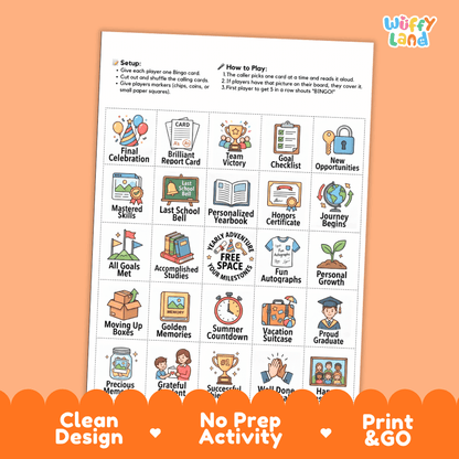 End of Year Bingo Games Printable Last Day of School Activities