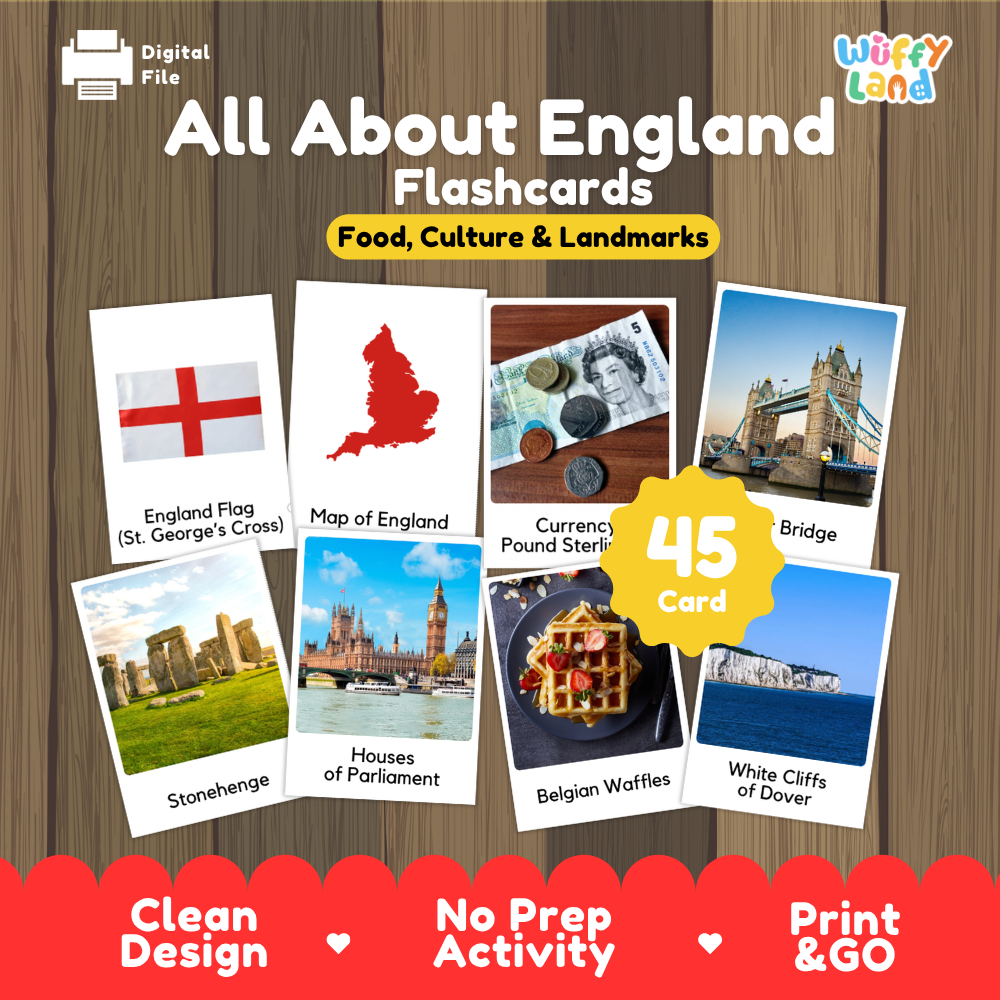Tower Bridge riverside walk coloring pages paired with photo flashcards of Tower Bridge, Stonehenge, Houses of Parliament, and White Cliffs of Dover