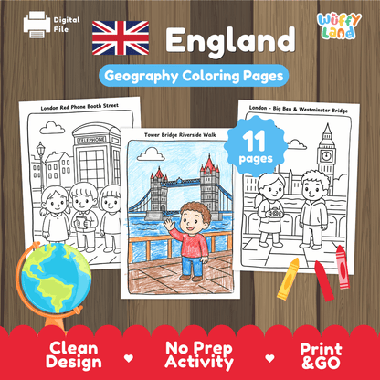 England Geography Coloring Pages Worksheets