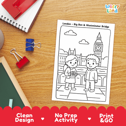 England Geography Coloring Pages Worksheets