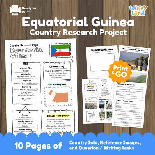Equatorial Guinea Country Research Project Printable Worksheets and Activities