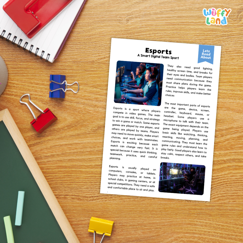 Esports Sports Reading Passages Worksheets and Comprehension Activity