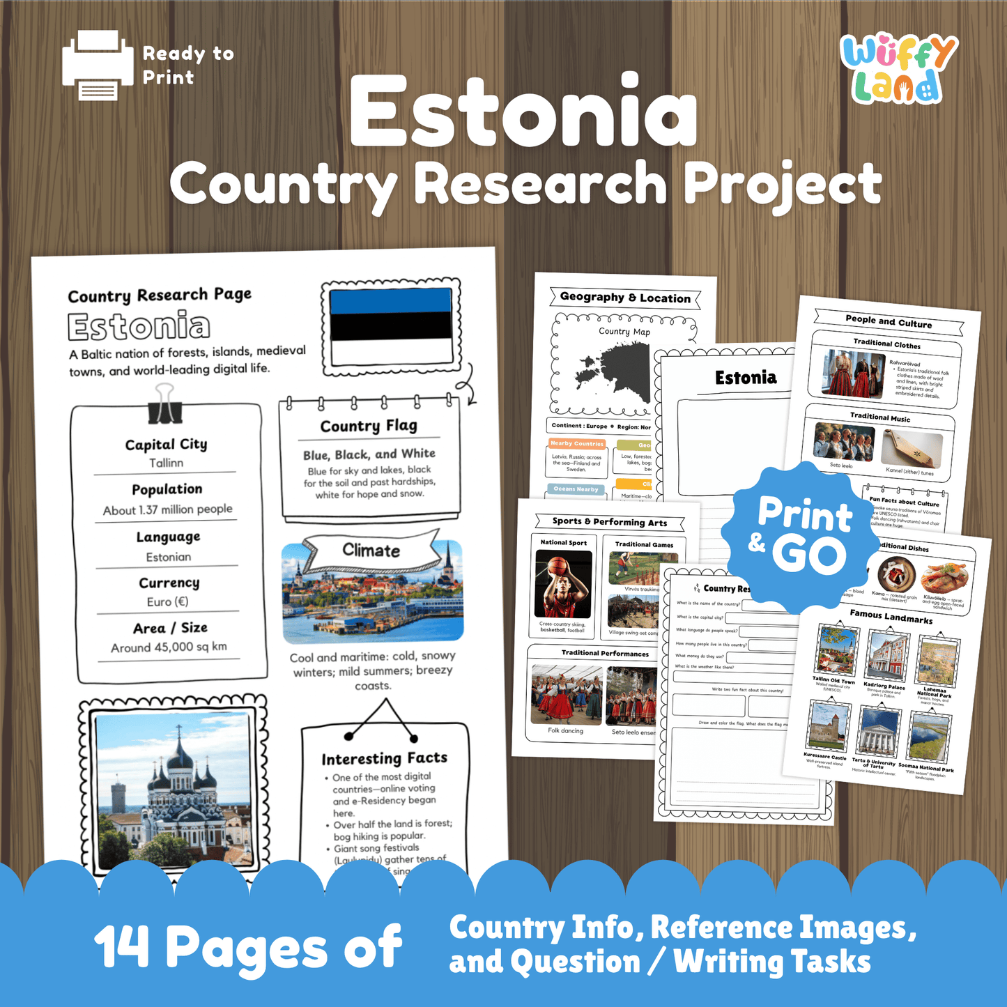 ESTONIA Country Study | Geography Research Project & Printable Worksheets