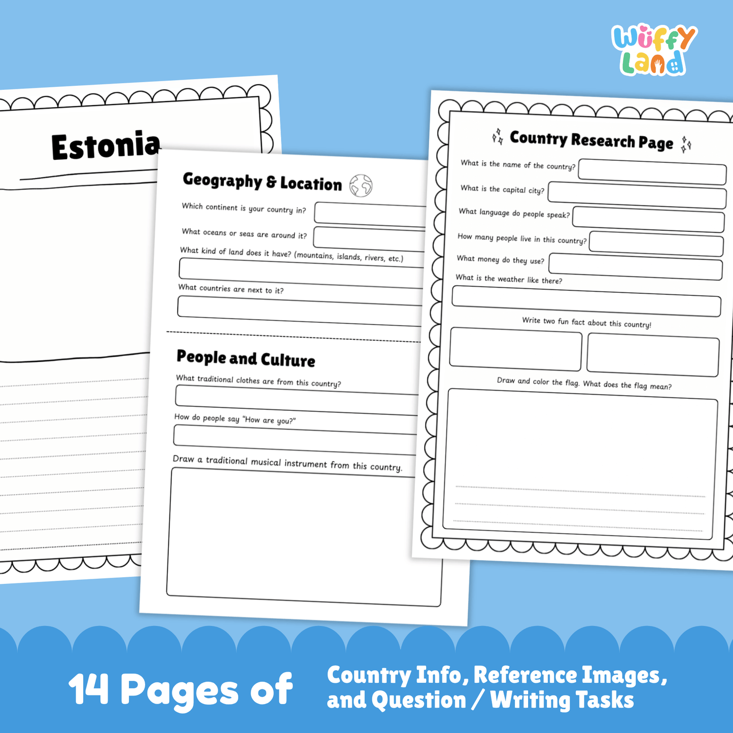 ESTONIA Country Study | Geography Research Project & Printable Worksheets