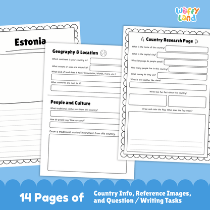 ESTONIA Country Study | Geography Research Project & Printable Worksheets