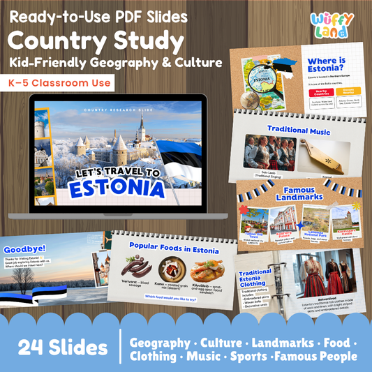 Estonia Country Study Kid Friendly Geography & Culture PDF Slides
