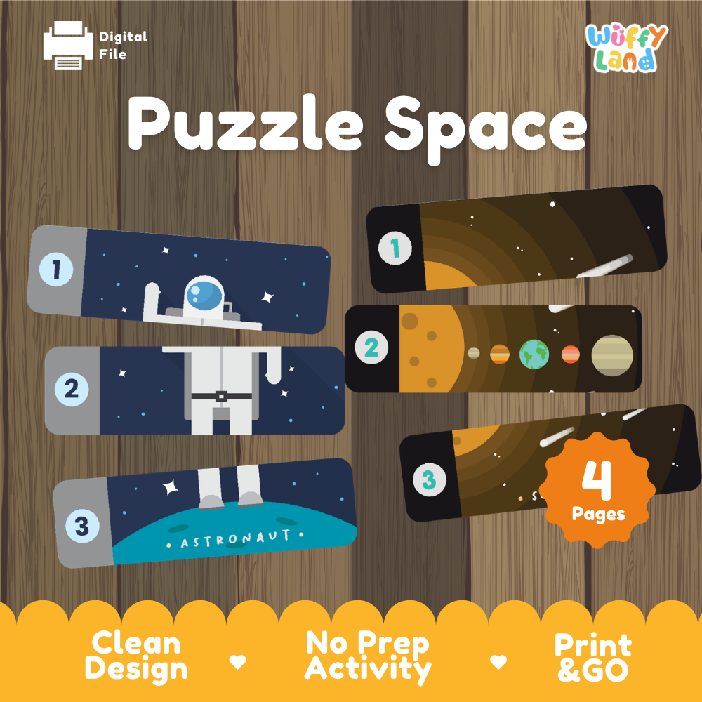 Space Number Strip Puzzles | Outer Space Math & Ordering Printable Activity