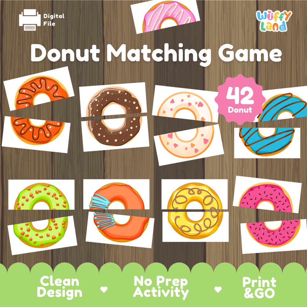Donut Matching Game | Visual Discrimination & Patterns Fine Motor Activity Printable