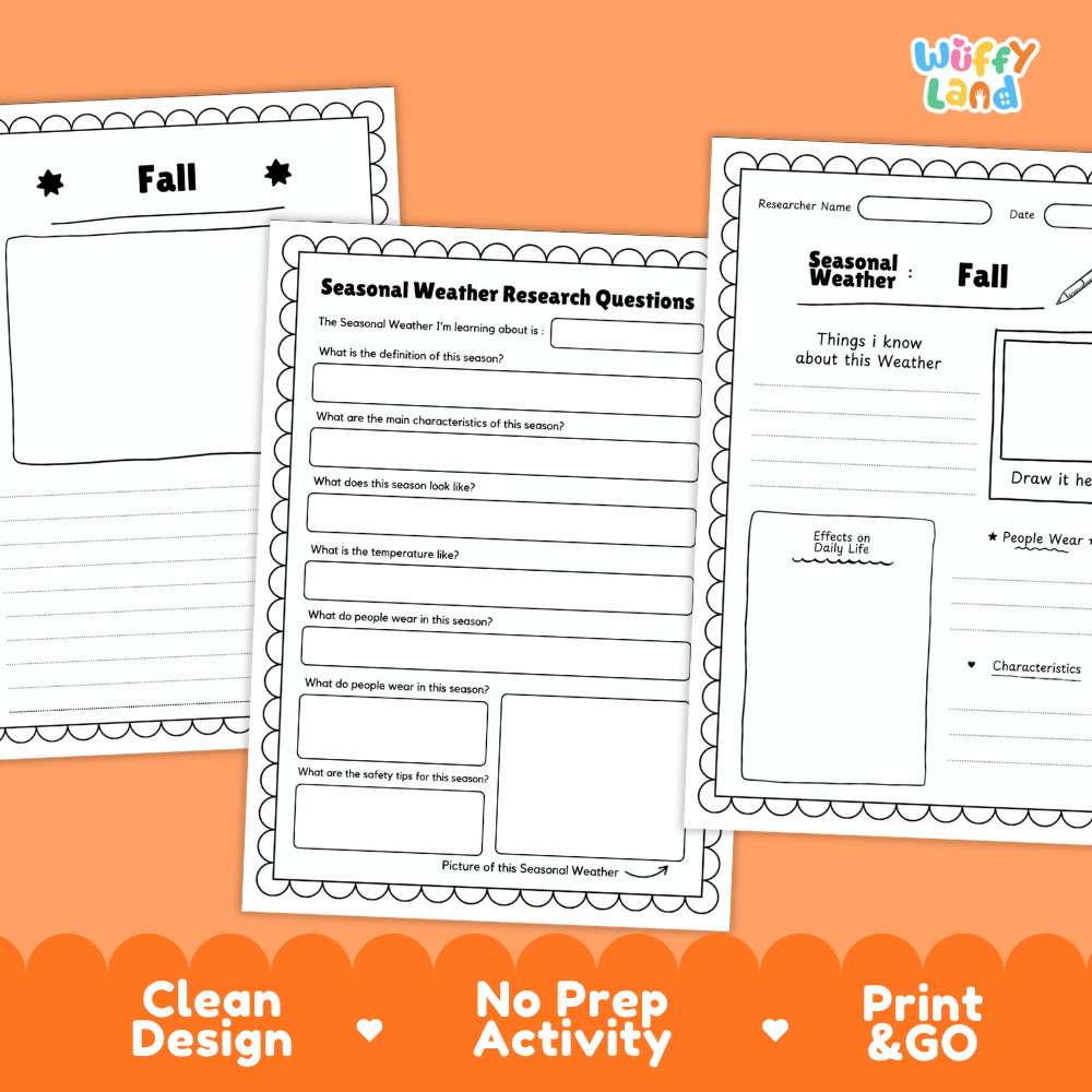 Fall Seasonal Weather Research Page Worksheets Weather Science Activity