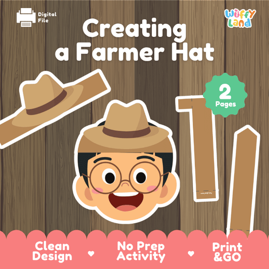 Farmer Hat Craft Printable - DIY Paper Hat for Kids - Fun Cut & Paste Activity