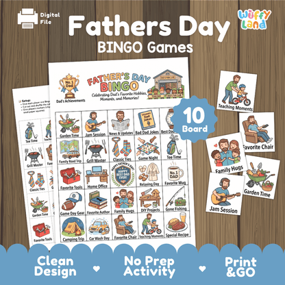 Fathers Day Bingo Games Printable Holiday Activities