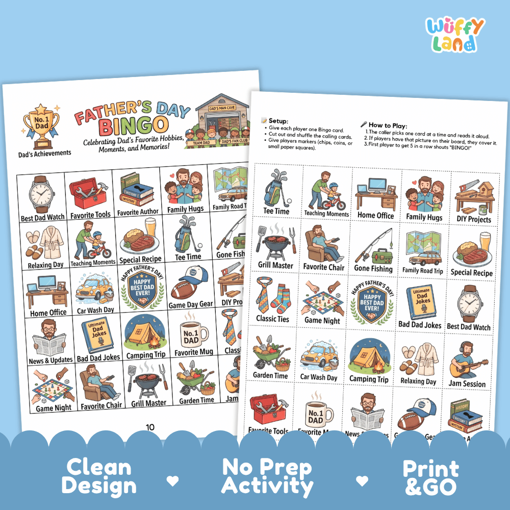 Fathers Day Bingo Games Printable Holiday Activities