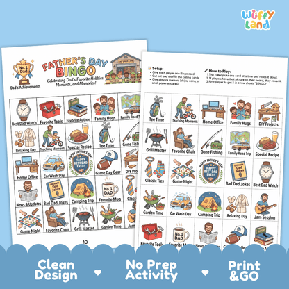 Fathers Day Bingo Games Printable Holiday Activities