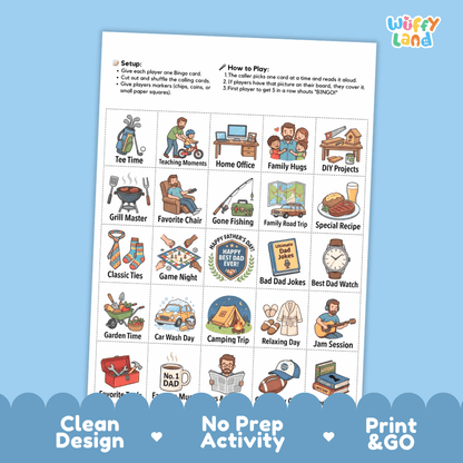 Fathers Day Bingo Games Printable Holiday Activities