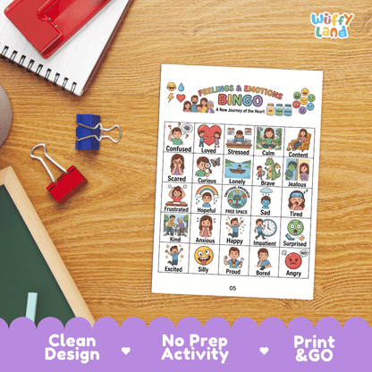 Feelings and Emotions Bingo Games Printable SEL Activities