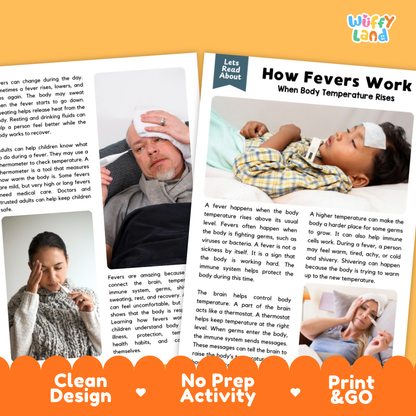 Complete teacher answer key worksheet providing detailed model responses for fever comprehension questions
