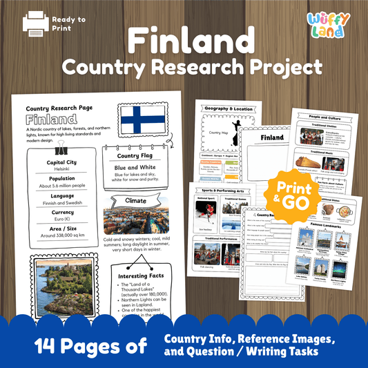 FINLAND Country Study | Geography Research Project & Printable Worksheets