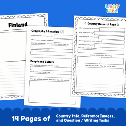 FINLAND Country Study | Geography Research Project & Printable Worksheets