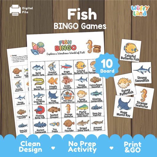 Fish Bingo Games Printable Ocean Life and Science Activities