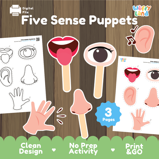Five Sense Puppets – Fun Educational Printable for Kids!