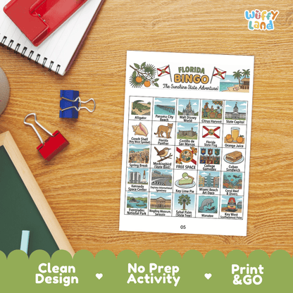 Florida Geography BINGO Game The Sunshine State Activity Printable Boards