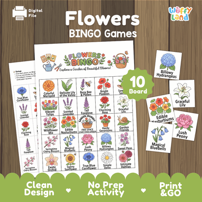 Flowers Bingo Games Printable Spring Plant Activities