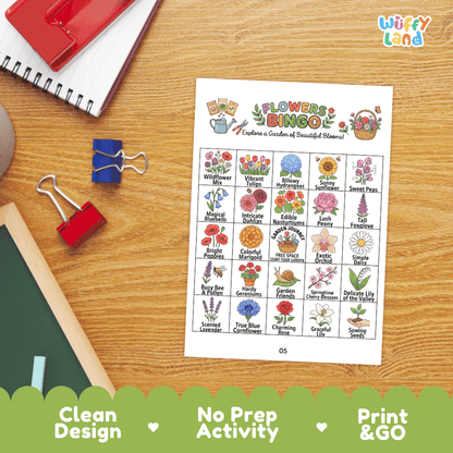 Flowers Bingo Games Printable Spring Plant Activities