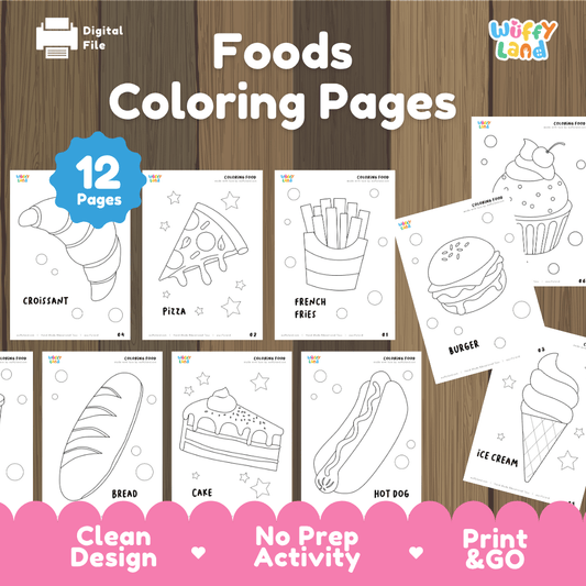Food Coloring Pages – Printable for Preschool & Kids
