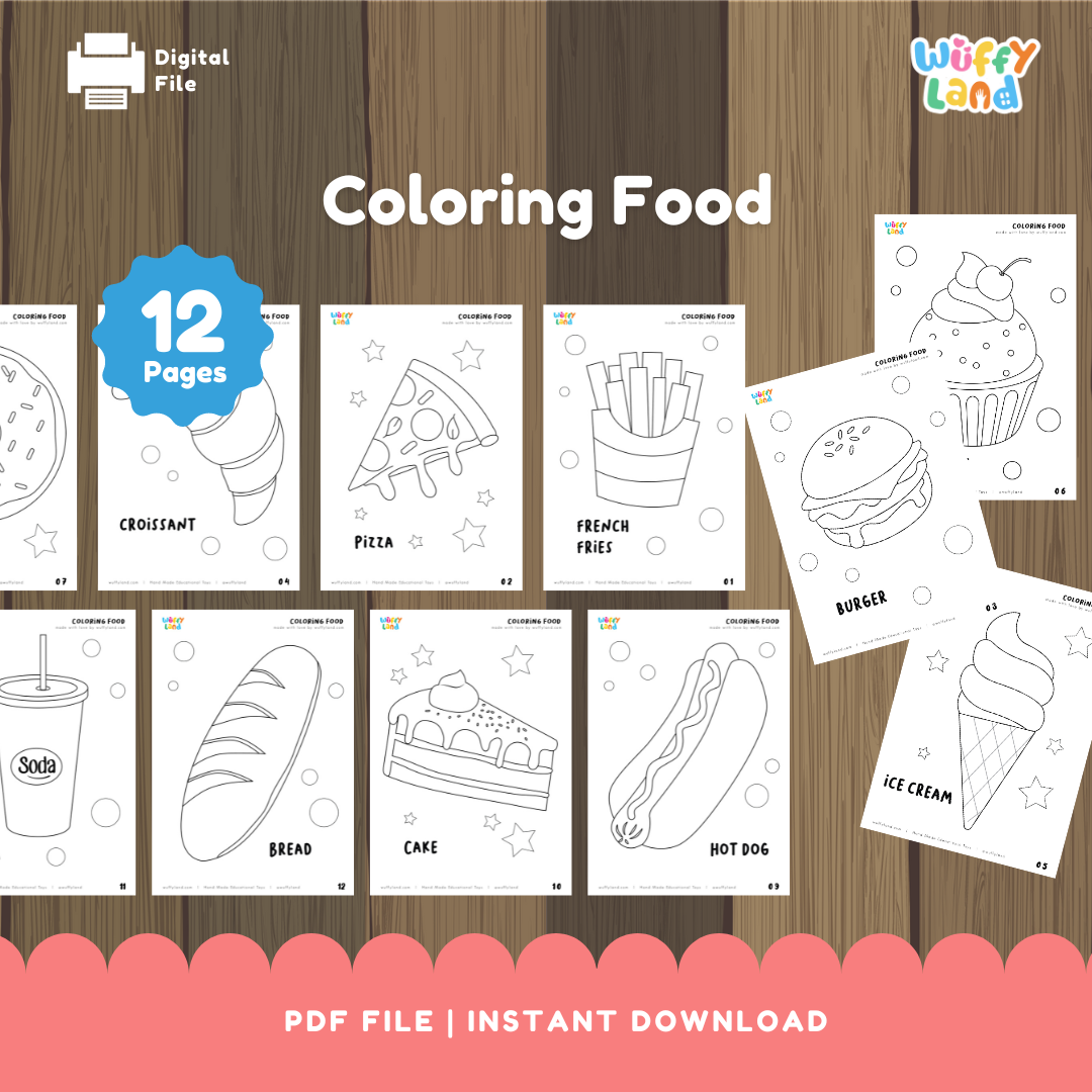 Food Coloring Pages – Printable for Preschool & Kids