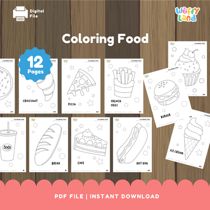 Food Coloring Pages – Printable for Preschool & Kids