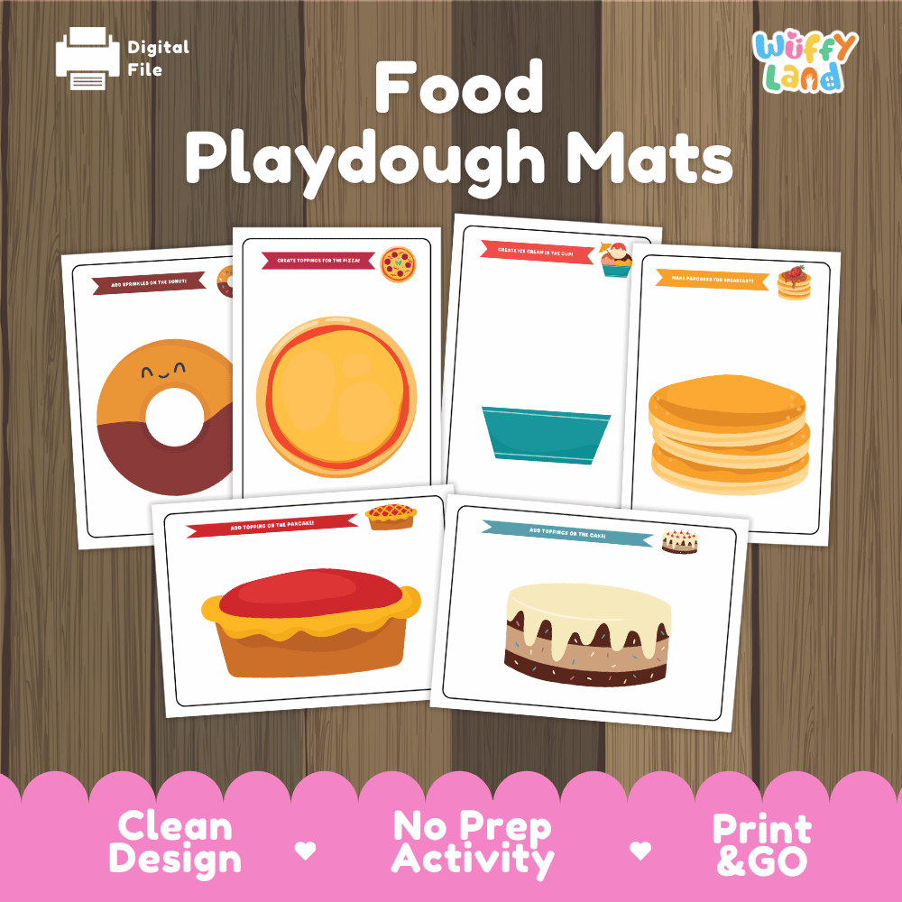 Food Playdough Mats Fine Motor Activity