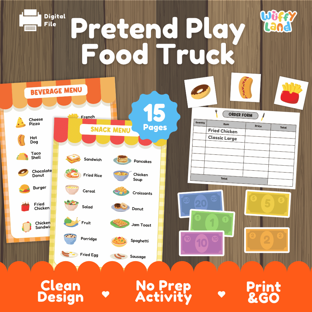 Food Truck Dramatic Play Pretend Play Center Printable Activity