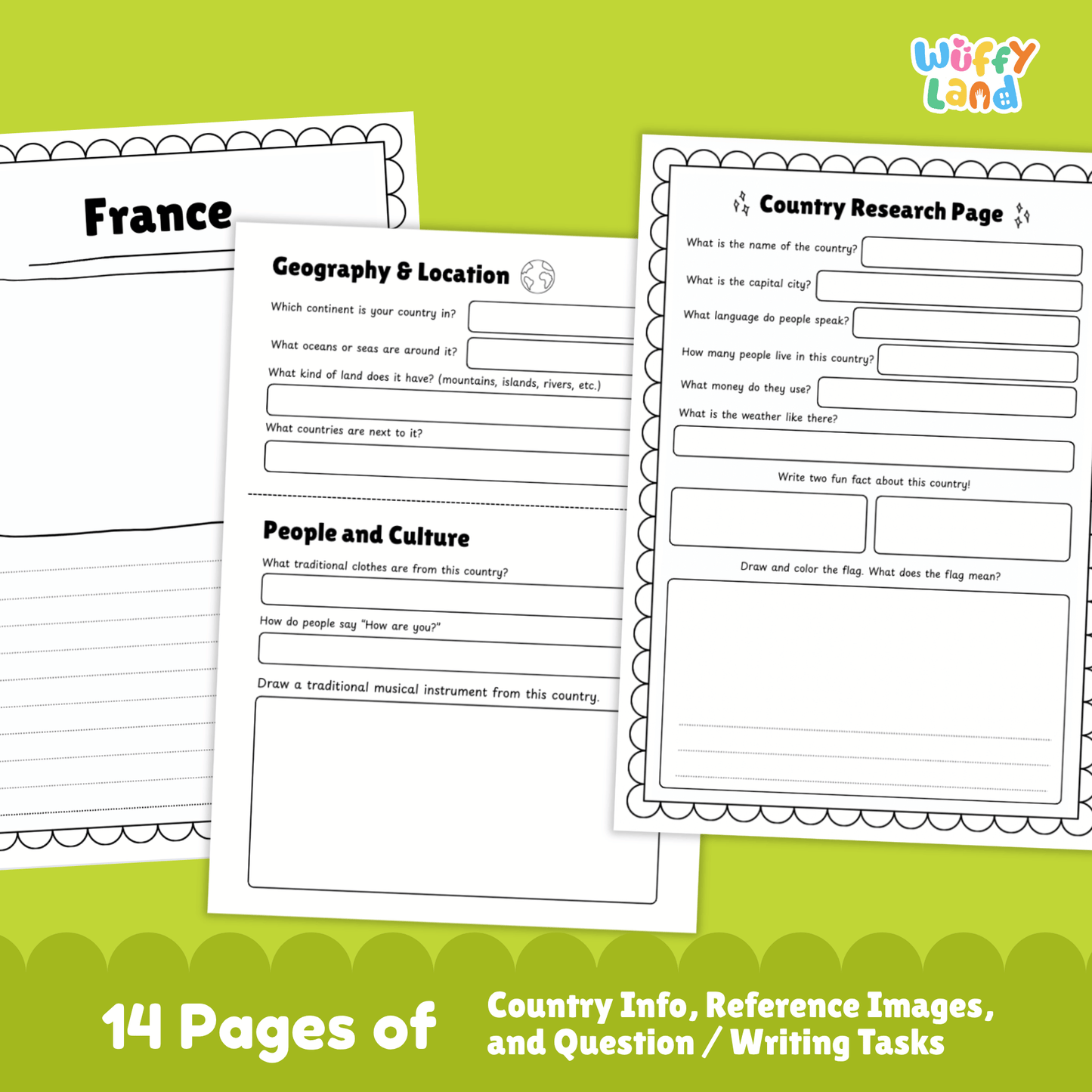 FRANCE Country Study | Geography Research Project & Printable Worksheets