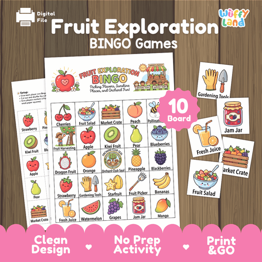 Fruit Exploration Bingo Games Printable Orchard Activities
