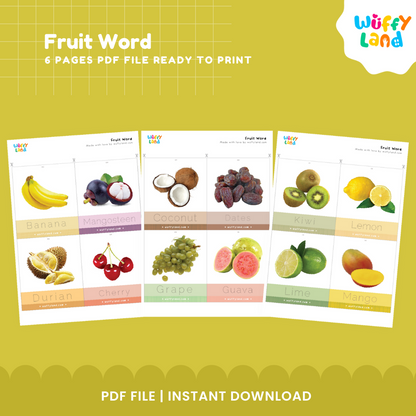 Fruit Tracing Flashcards – Learn & Write Fruit Names