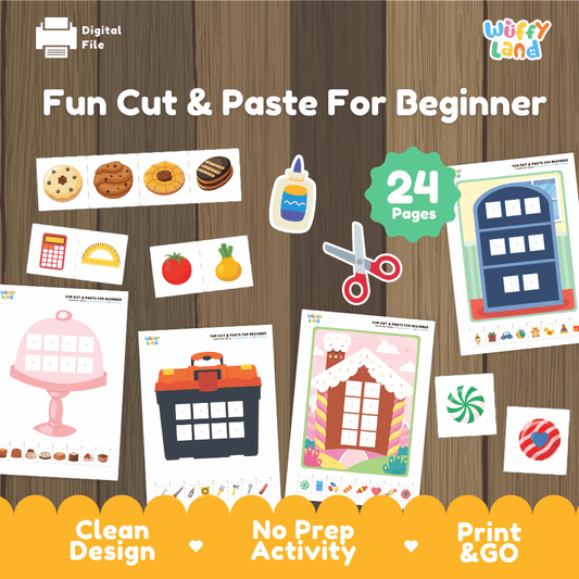 Fun Cut and Paste Worksheets for Beginners - Fine Motor Skills Activities - Preschool & Kindergarten