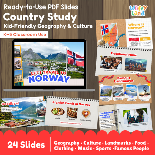 Norway Country Study Kid Friendly Geography & Culture PDF Slides