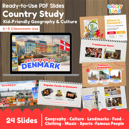 Denmark Country Study Kid Friendly Geography & Culture PDF Slides