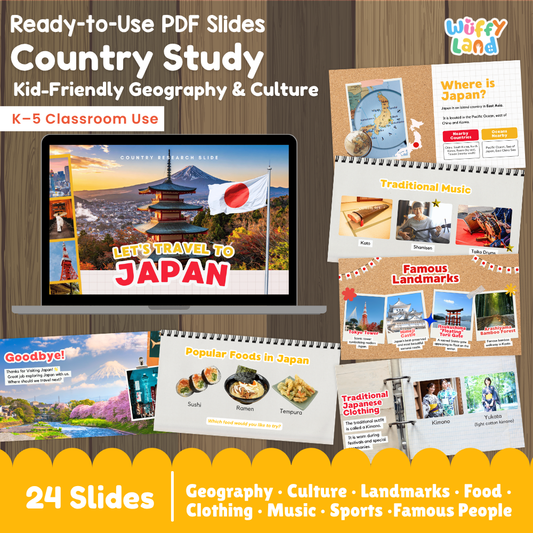 Japan Country Study Kid Friendly Geography & Culture PDF Slides