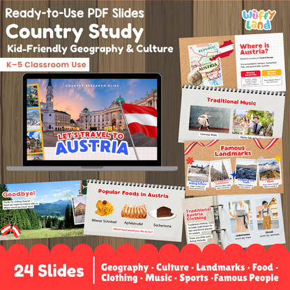 Austria Country Study Kid Friendly Geography & Culture PDF Slides