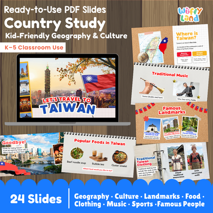Taiwan Country Study Kid Friendly Geography & Culture PDF Slides