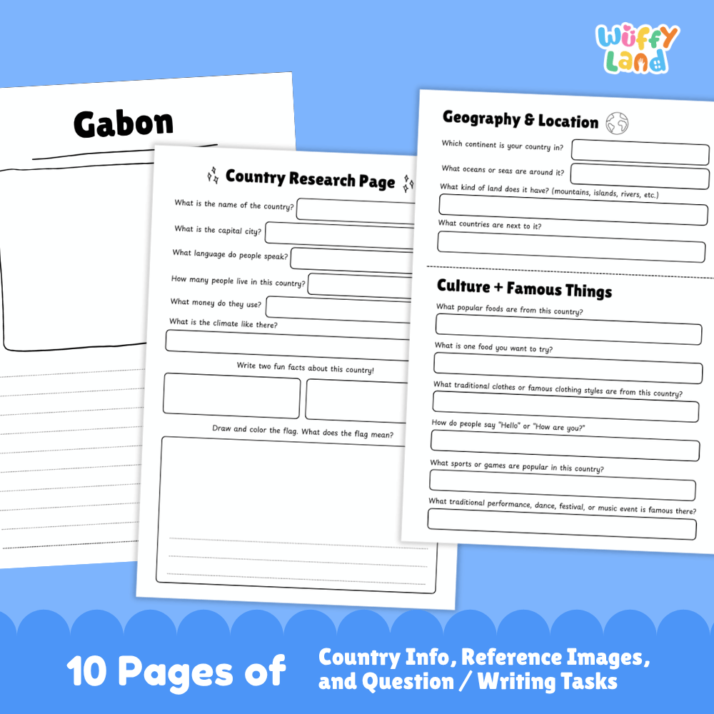 Gabon Country Research Project Printable Worksheets and Activities