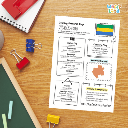 Gabon Country Research Project Printable Worksheets and Activities