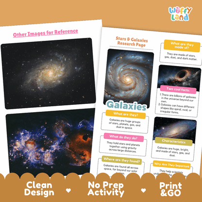 Galaxies Solar System Research Project Worksheets and Fact Sheet