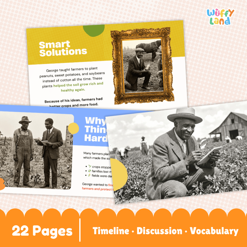 George Washington Carver Biography Kid-Friendly History Presentation Slides PDF