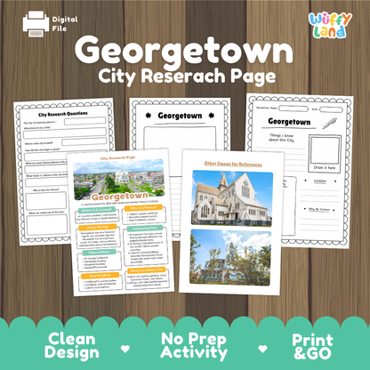 Georgetown City Research Project Worksheets and Fact Sheet
