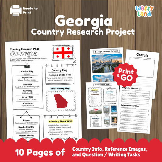 Georgia Country Research Project Worksheets and Activity Pages
