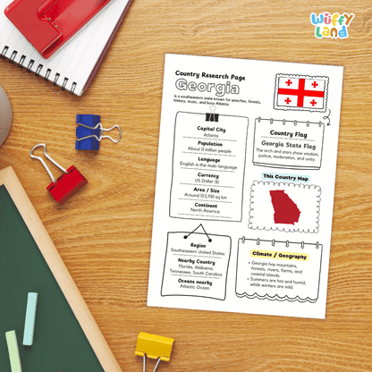 Georgia Country Research Project Worksheets and Activity Pages